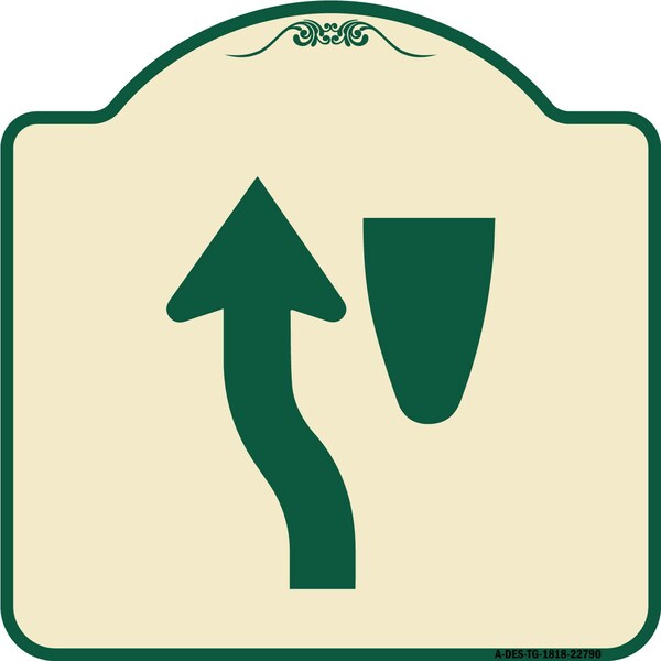 Traffic Keep Left Symbol Heavy-Gauge Aluminum Architectural Sign, 18" x 18", TG-1818-22790